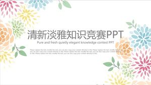 Modelo de PPT de concurso de conhecimento de classe aberta fresco e elegante colorido