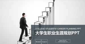Plantilla PPT de planificación de carrera de estudiantes universitarios de escaleras creativas