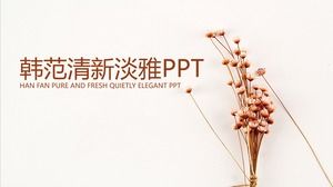 Template PPT pengajaran online kelas terbuka yang segar dan elegan dari Han Fan
