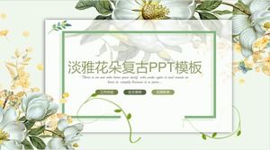 Modelo de PPT retrô de flor elegante universal