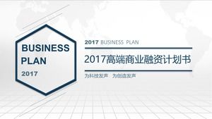 Prosta atmosfera niebieski biznes plan biznesowy szablon PPT