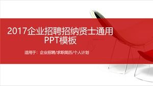 Modelo de PPT geral de recrutamento empresarial vermelho e branco