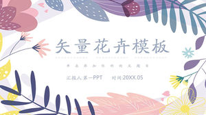 Lila Vektor floraler Hintergrund PPT-Vorlage kostenloser Download