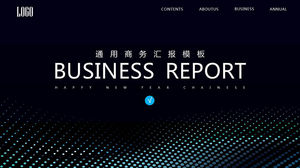 Business report PPT template with abstract blue dot background