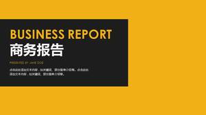 Template PPT laporan bisnis warna hitam dan kuning