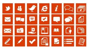 Color flat commonly used PPT small icon material