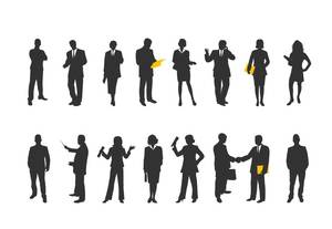Black workplace white-collar silhouette PPT picture material