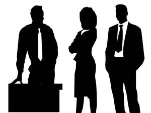 Black business people silhouette PPT material