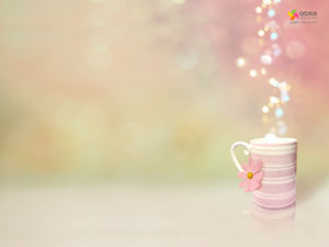 Pink beautiful cute cup water cup PPT background