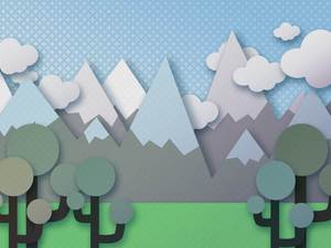 Blue and green cartoon clip art style PPT background picture