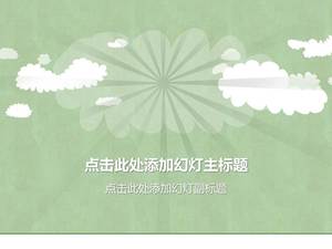 Светло-зеленые и элегантные векторные облака PPT обложка изображения
