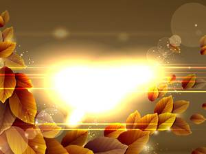 Golden beautiful glare leaves PPT background picture