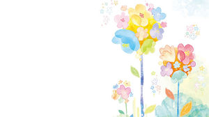 淡雅清新的水彩花卉PPT背景图片