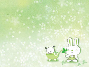 Super cute little rabbit PPT background picture