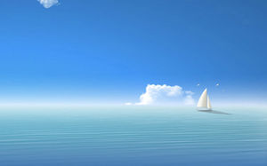 海上帆船PPT背景图片