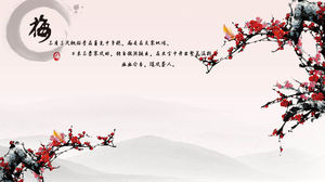 Imagem de fundo PPT de flor de ameixa estilo chinês