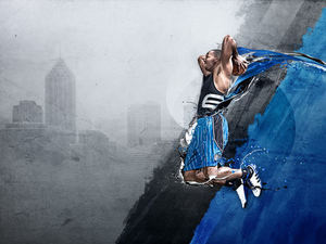 Basketball play basketball dunk PPT background picture
