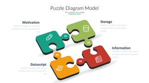 Grafică PPT pentru relația puzzle cu patru elemente