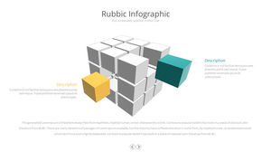 Quadrados de cubo destacam gráficos PPT
