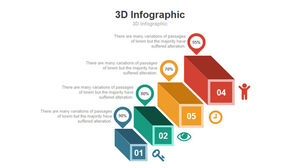 Materiale grafico PPT a passaggi tridimensionali 3D