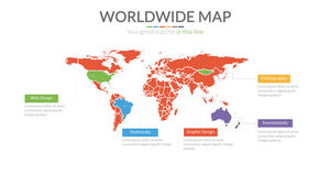 Material PPT de mapa do mundo editável em vetor