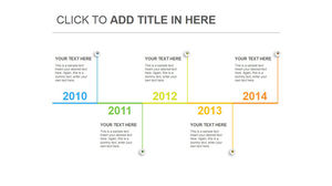 Farbverlauf minimalistische Timeline PPT-Vorlage
