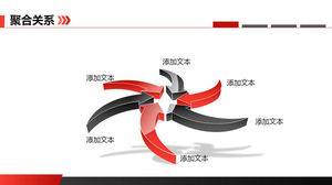 Rotating arrow aggregation relationship PPT template