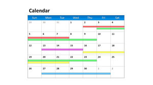 Layout work progress PPT calendar template
