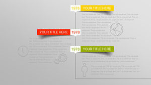 Three-dimensional label timeline PPT template