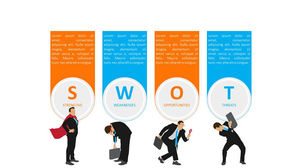 Visual silhouette SWOT analysis PPT template