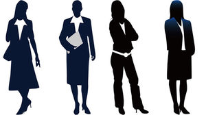 Transparent background business lady silhouette PPT picture