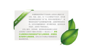 Caixa de texto decorativa folha verde material PPT