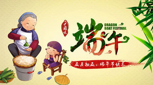 Modelo de PPT de introdução de costumes tradicionais do Dragon Boat Festival