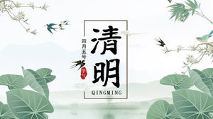 Traditional festival Qingming Festival PPT template