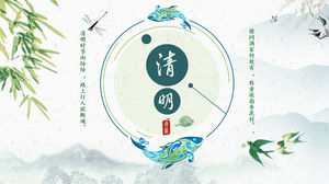 Download do modelo de apresentação de slides do festival Qingming de estilo antigo