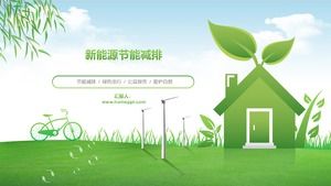 Nowy szablon motywu ppt oszczędzania energii, redukcji emisji i ochrony środowiska