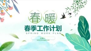 Spring warmth - vitality small fresh spring work plan ppt template