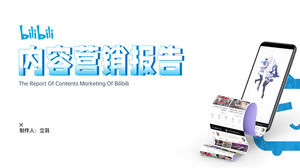 Modelo de ppt do relatório de análise da indústria de marketing de conteúdo da estação B