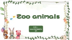 Plantilla ppt de cursos de enseñanza de jardín de infantes de escuela primaria de tema animal de dibujos animados lindo