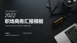Simple classic gray leisure business work report ppt template