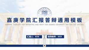 Şablon ppt general de apărare a tezei de la Universitatea Xiamen Kah Kee College