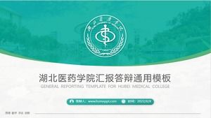 Umweltschutz grüner frischer Wind Bericht des Hubei Medical College und Verteidigung allgemeine ppt-Vorlage