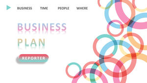 Template ppt rencana kerja bisnis vitalitas lingkaran penuh warna