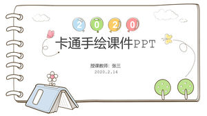 Cute cartoon hand-painted wind primary school education teaching courseware ppt template