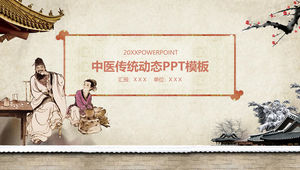 Klasyczny chiński styl tradycyjnej medycyny chińskiej szablon motyw ppt