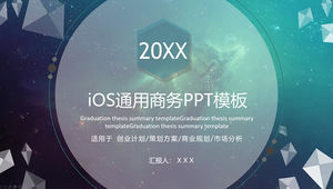 Șablon ppt general de afaceri triunghiular tridimensional imagine principală translucid în stil iOS