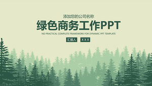 Modelo de ppt geral de relatório de negócios plano verde de fundo de floresta vetorial