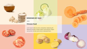 Modelo de ppt de tema de comida fresca pequena de moda colorida