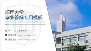 Szablon ppt obrony pracy dyplomowej na Uniwersytecie Hainan