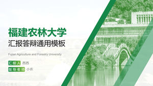 Allgemeine ppt-Vorlage für den Verteidigungsbericht der Abschlussarbeit der Fujian Agriculture and Forestry University